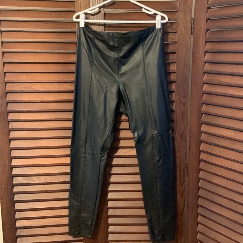 Lysse Black Vegan Leather Leggings, size XL